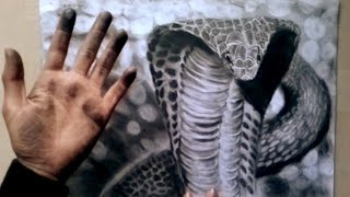 how to draw a realistic snake time lapse by artist a.das
