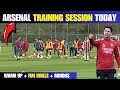 Arsenal training session today  warm up  fun drills  rondos