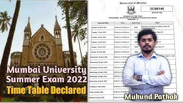Mumbai University Summer Online Exam 2022 l Exam Time Table Released l Mukund Pathak