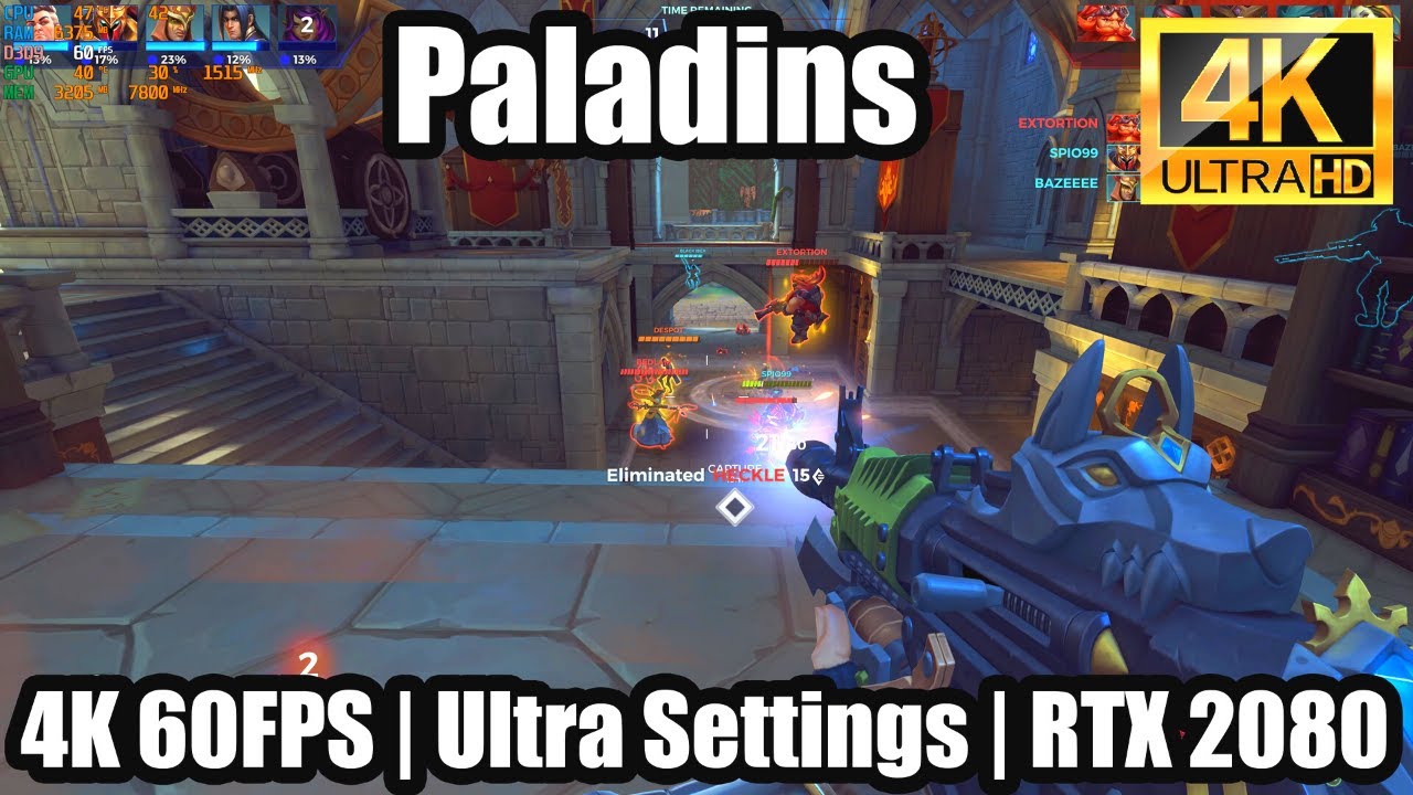 Paladins PC Gameplay | 4K 60FPS | Max Settings | MSI RTX 2080 + I5 9400F