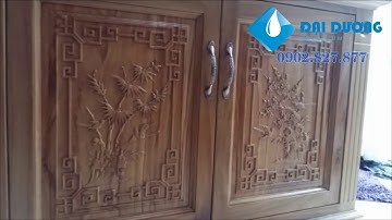 Tủ hồ cá rồng chạm cao cấp