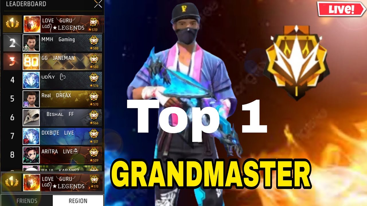 Cs Rank Push To Top 1 GRANDMASTER Live #freefirelive - YouTube