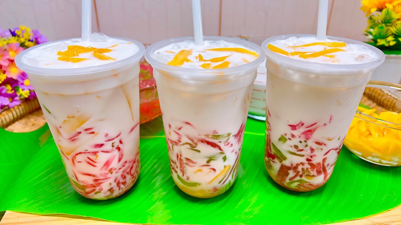 ลอดช่องสิงคโปร์ เส้นเหนียวนุ่มหนึบไม่เละ!ไม่อืด! หอมหวานเย็นชื่นใจอร่อยมาก