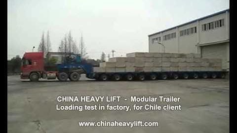 CHINA HEAVY LIFT 18 axle line Modular Trailer Loading Test before deliver to Chile