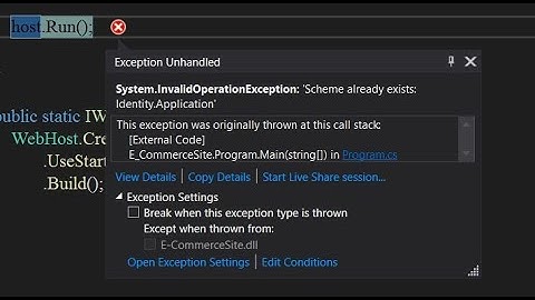 InvalidOperationException: Scheme already exists: Identity.Application" ||حل مشكلة ,Run host error