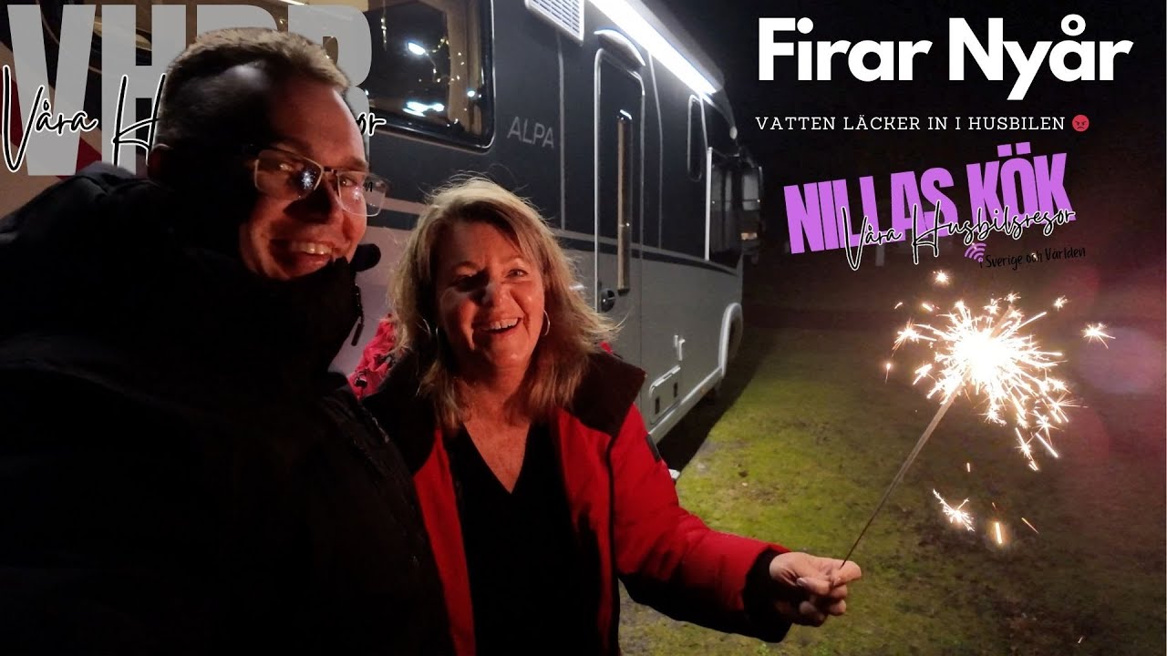 Firar nyår i husbilen och upptäcker att det läcker in vatten i garaget | varahusbilsresor.se