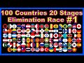 100 countries 20 stages elimination race #1 | Marble Factory 2nd