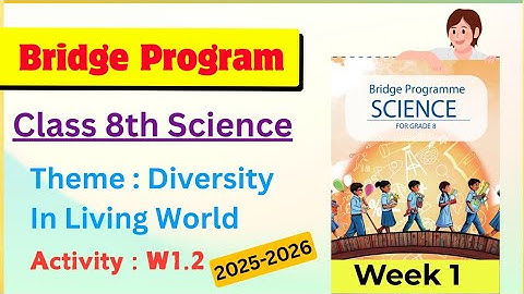 W1.2 | Bridge Program Science Class 8 Diversity in Living World | NCERT 2025-26| Class 8th Science