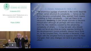 [EN] Conference -  P. CORSI - Who acquires what Reflections on a Lamarckian sterotype