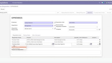 How to manage Product Purchase Requisition | Odoo App Feature #odoo #odooapp #purchaseorder