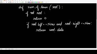 GeeksForGeeks | Sum of leaf nodes in BST