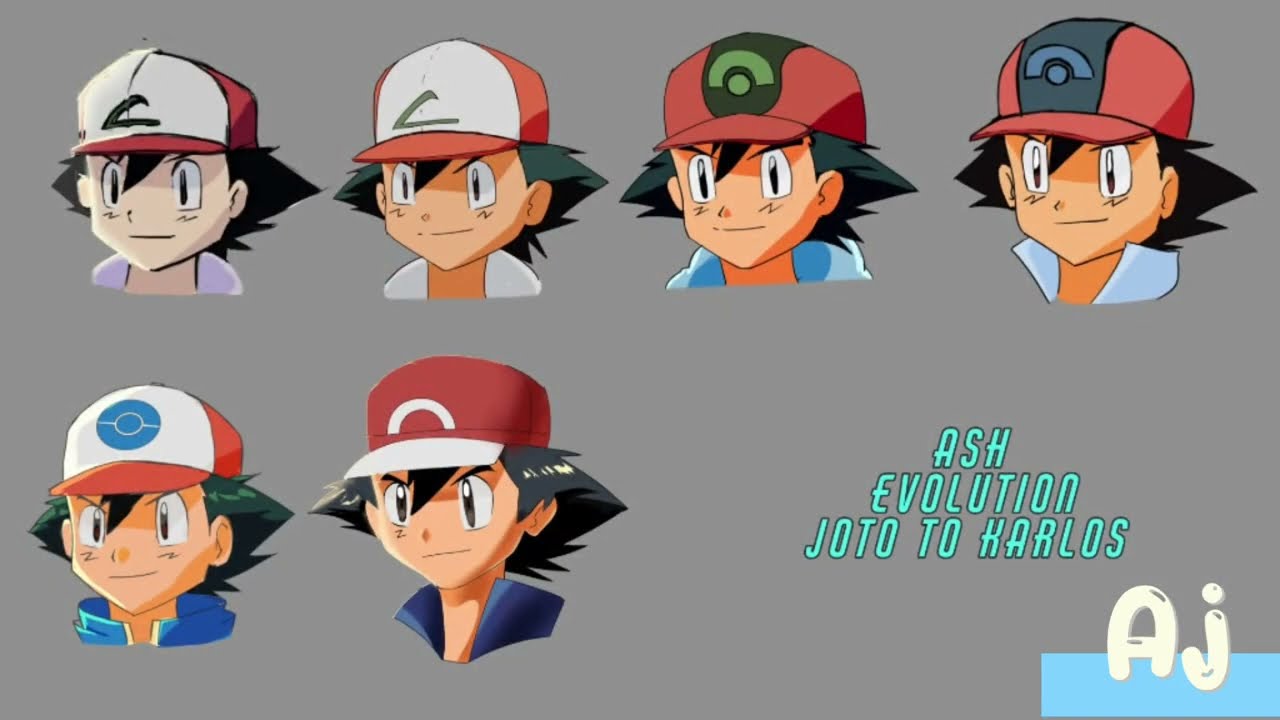 Ash's evolution 🧬 from Joto to Karlos drawing in ibis paint x