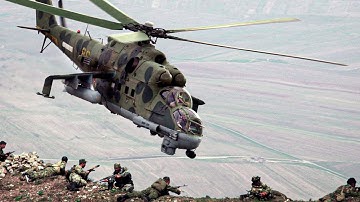 Mil Mi-24\35 Attack Helicopters In Action