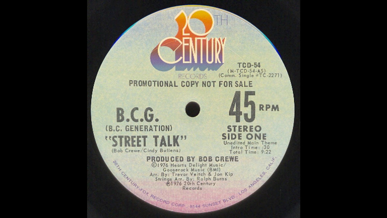 B.C.G. BOB CREWE GENERATION: 