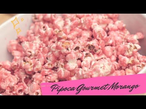 Pipoca gourmet morango, com nesquik