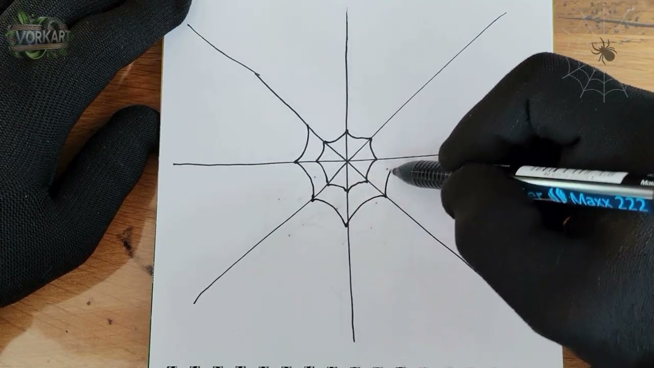 How to Draw a Spider in a Web 🕷️ | Easy Marker Drawing Tutorial