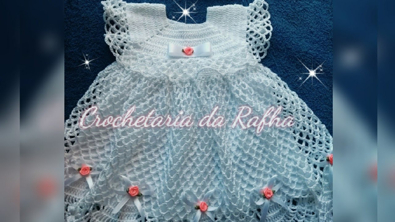 vestido de batizado de crochê