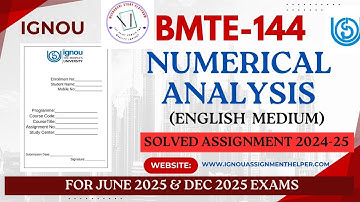 ✅ BMTE-144 Numerical Analysis | Solved Assignment 2024 | Meenakshi Study Platform 📚💯