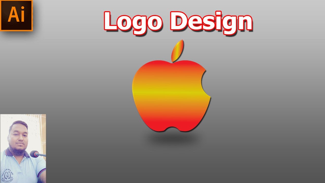 How to Create Apple Logo Design in Adobe illustrator | Bangla Tutorial ...