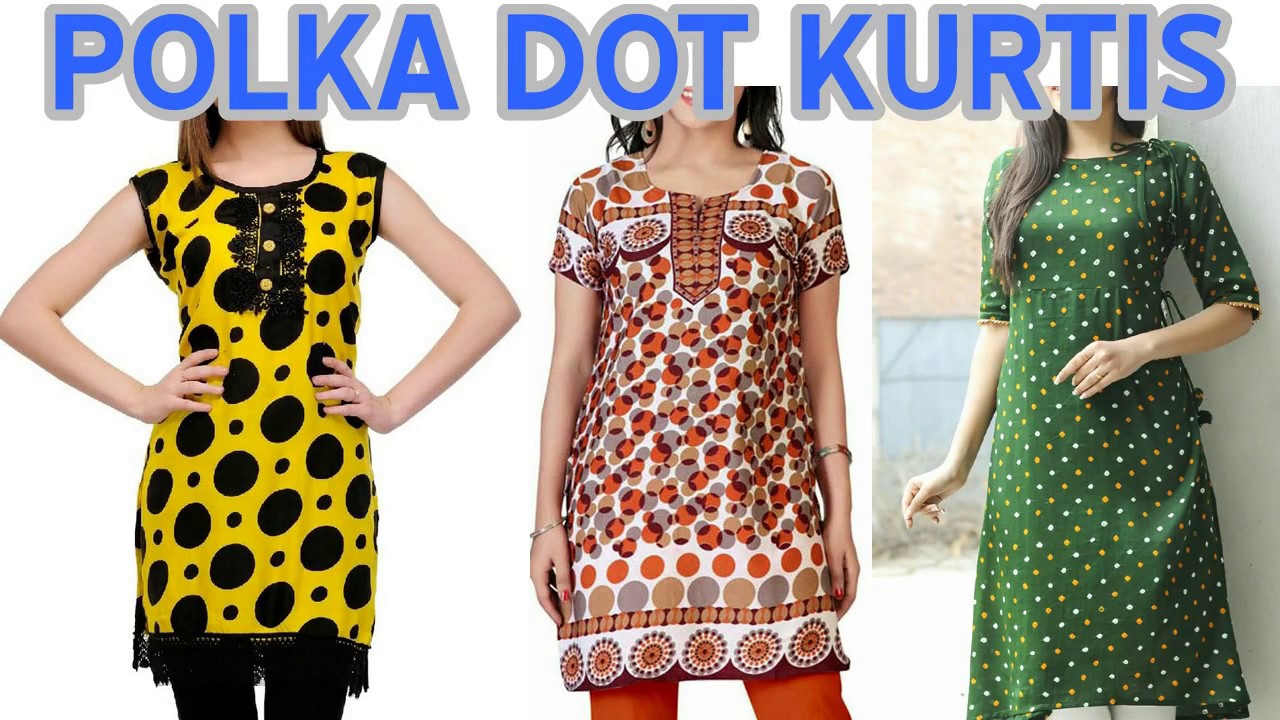 polka dots kurti designs 2017