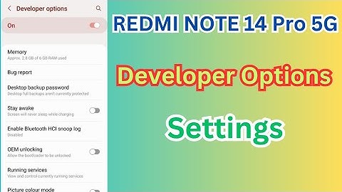 Redmi Note 14 Pro 5G Developer Options Settings | Redmi Note 14 Pro 5G Developer Options dpi