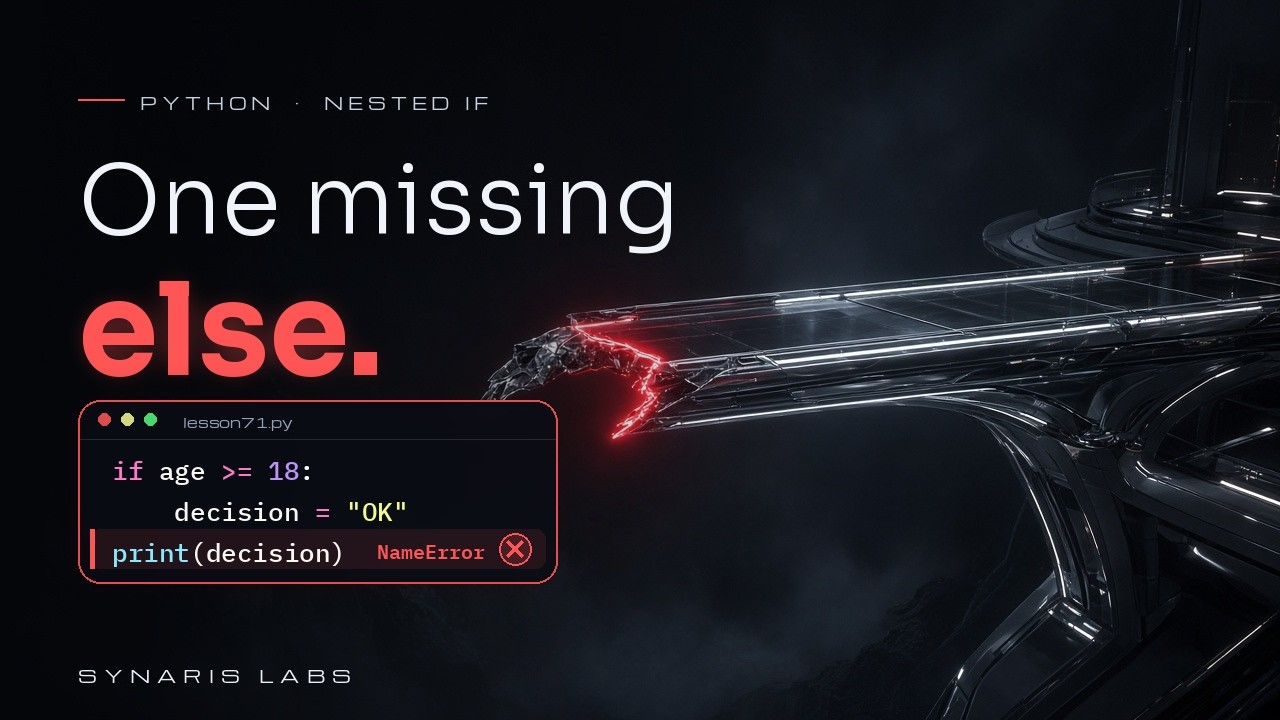 Python Nested If Else: The Missing else That Crashed My Code #71 - YouTube