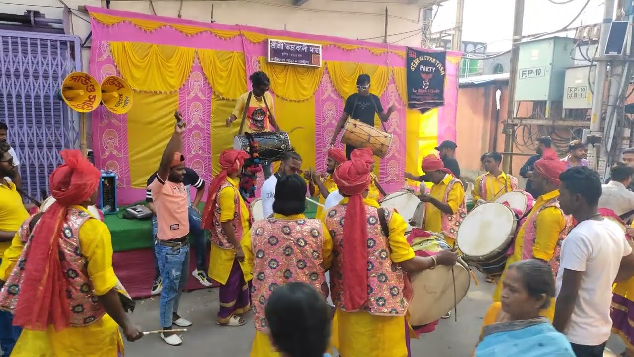Seven Star Dhol Tasha Party At Nabadwip Charichara Bazar | Nabadwip Rash Yatra Utsab