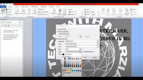 How To Set A Watermark, Page Color & Border In MS Word | MS Word Tutorial | IT Tech With Marzia