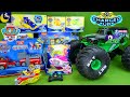 LOTS of Paw Patrol Mighty Pups Charged Up Toys & Monster Jam Mega Grave Digger RC Monster Trucks Toy