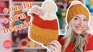 How to Knit a Candy Corn Beanie