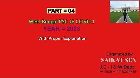 JUNIOR ENGINEER RECRUITMENT 2022 || How to Solve W.B PSC-JE 2003 || Previous Year Solve || Lec = 04