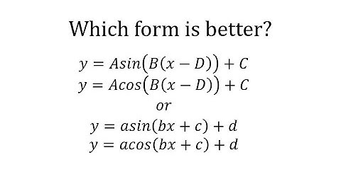 Comparaison des formes de fonctions trigonométriques : transformations