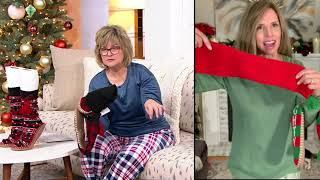 MUK LUKS Set of 2 Holiday Original Slipper Socks on QVC