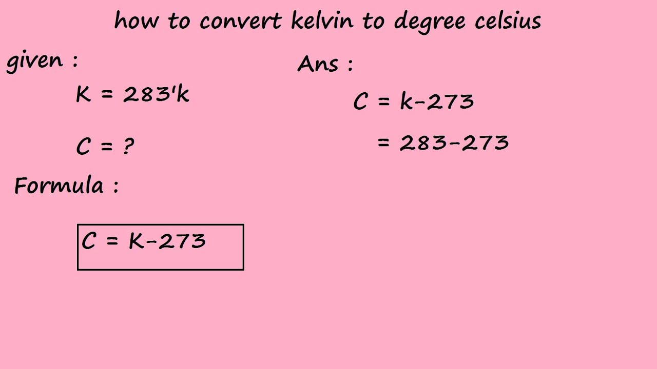 Degree celcius to k