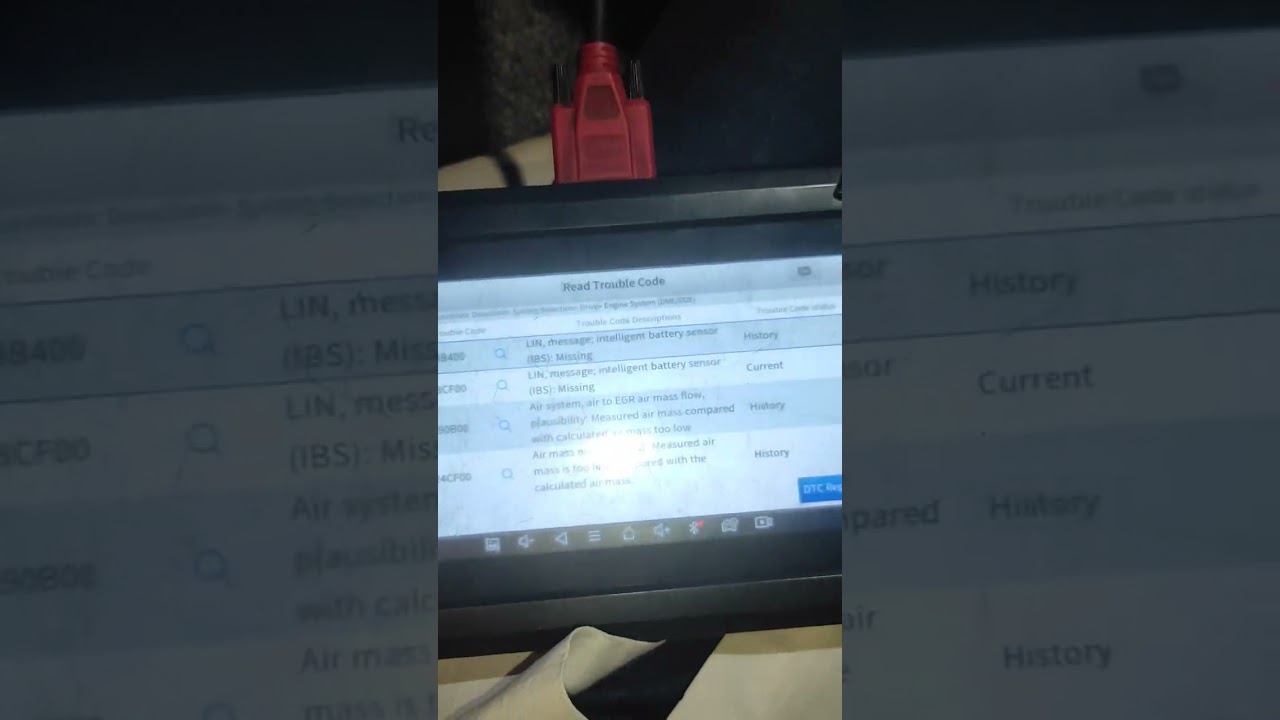 BMW check engine light on cluster meter scaning work fault code inteligent battery sensor missing