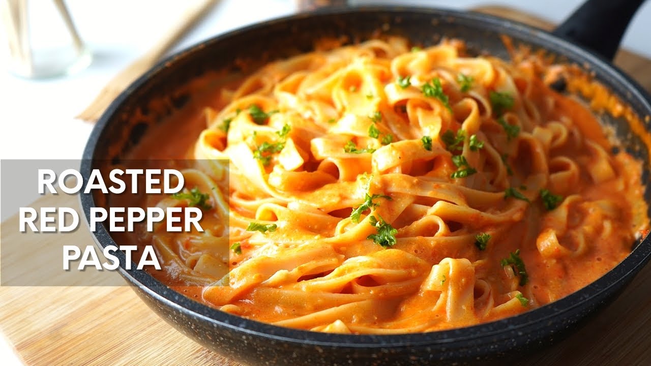 Creamy Roasted Red Pepper Pasta Recipe YouTube