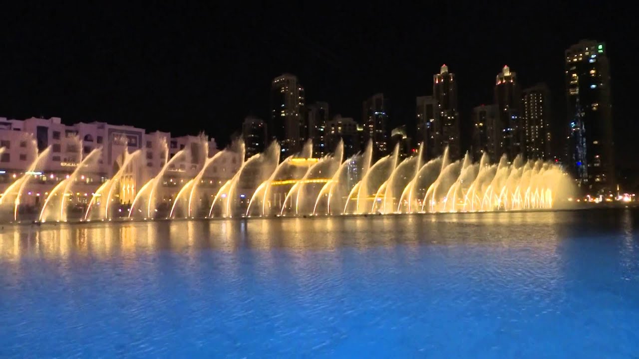 Die Dubai Fountain Wasserspiele In Burj Khalifa Youtube