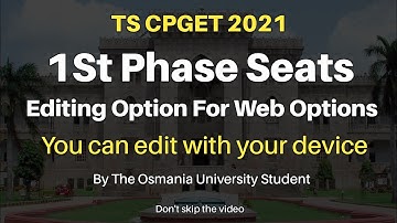 TS CPGET 2021 | 1St PHASE Web Options | Edit Option | You can edit on your mobile phone
