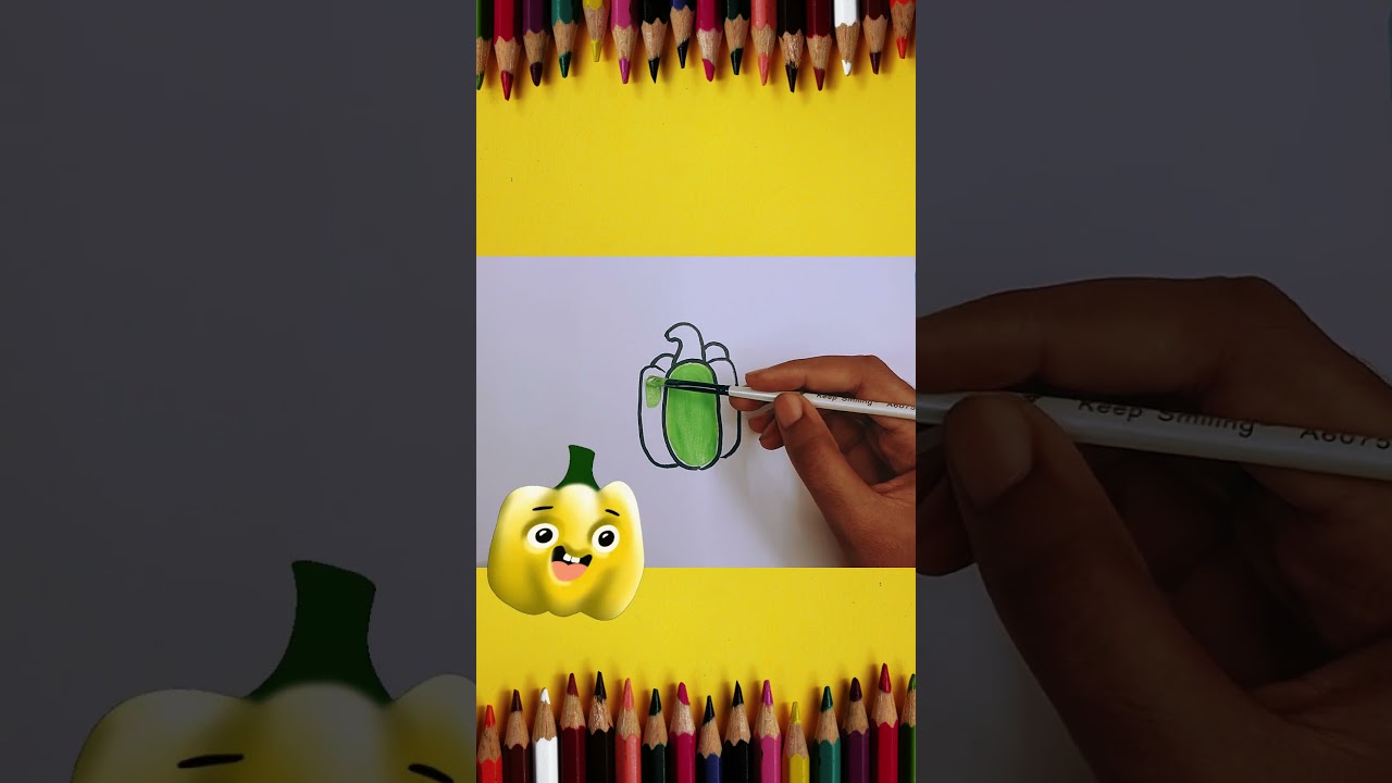 How to draw BellPepper | Easy BellPepper Drawing Tutorial for kids 