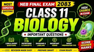 🧬🔥 Class 11 Biology Important Questions 2083 | Hissan A+ | Final Exam Preparation | By Smartosh 📚