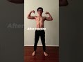 Before creatine and after creatine shorts gym fitness transformation creatine