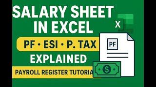 How to Prepare Salary Sheet in Excel  PF, ESI & P. Tax Auto Calculation_Part 1
