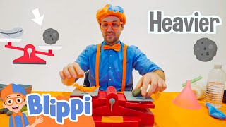Blippi Learns About Weight - Heavier or Lighter | Blippi | Kids Songs | Moonbug Kids