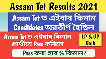 Assam Tet 2021 ত এইবাৰ কিমান প্ৰাৰ্থীয়ে পাছ কৰিলে, Pass % কিমান?? ll Official তথ্য