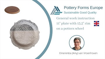 Pottery Forms Europe - 11 inch plate with a R4 13,5 inch rim on a potters wheel