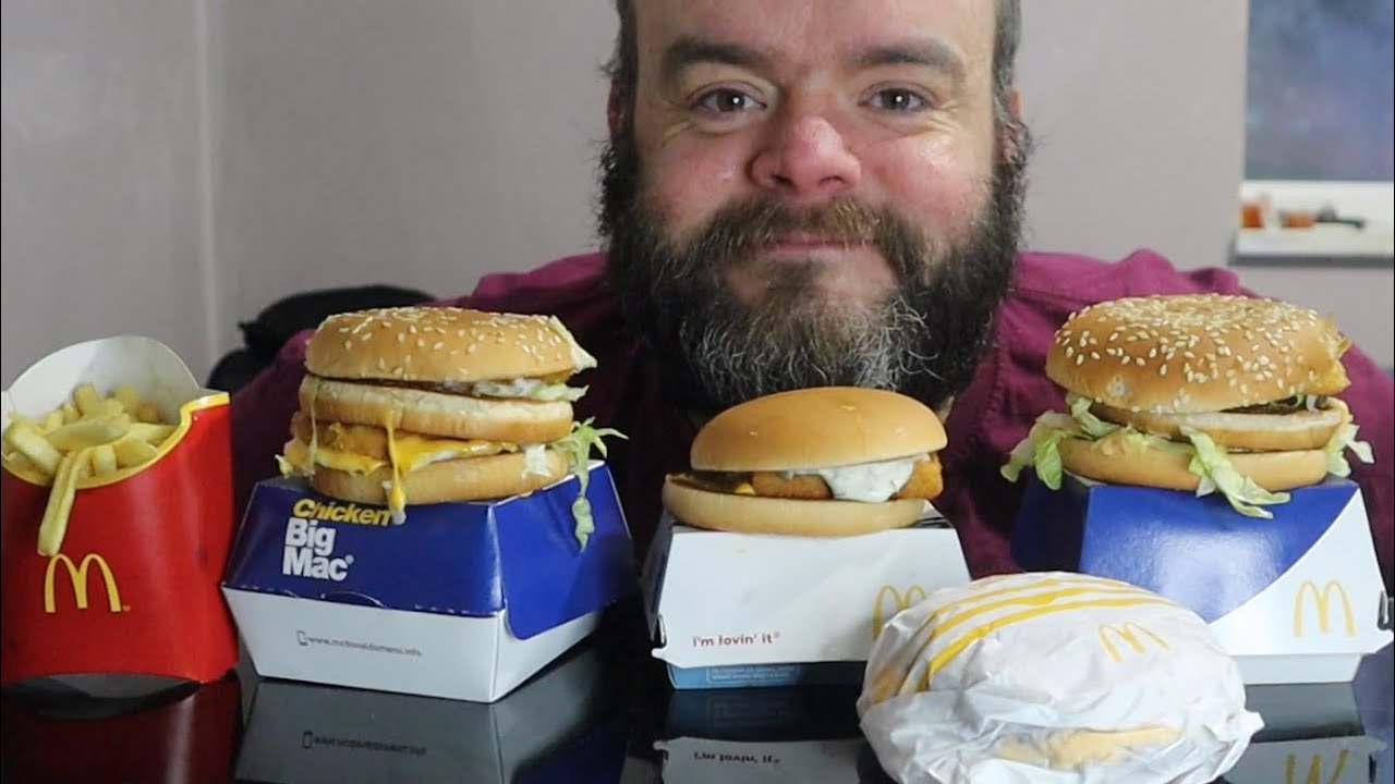 McDonald’s trying chicken Big Mac uk mukbang