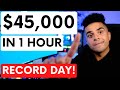 How to make 45000 in 1 hour day trading  record day