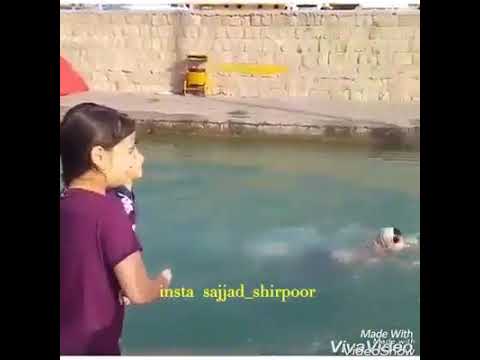 بنات وفتيات عربيات جميلات يسبحن في النهر ويتفنن في السباحه