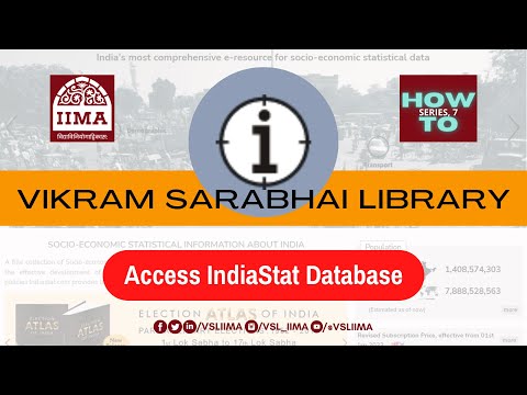 How to Login and Use of IndiaStat Database |  | VSL How To Series | Video 7