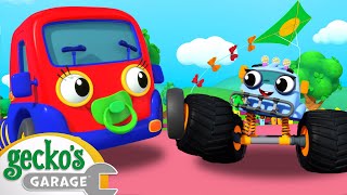 Baby Truck & Monster Truck are on a Playdate! | Animal for Kids| Truck & Bus Cartoon| Gecko's Garage